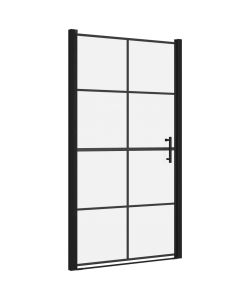 Porta per Doccia in Vetro Temperato 100x178 cm Nera