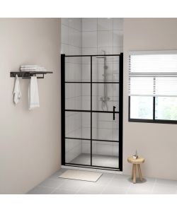 Porta per Doccia in Vetro Temperato 100x178 cm Nera