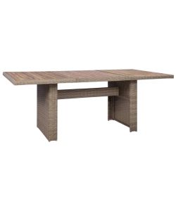 Set da Pranzo da Giardino 9 pz con Cuscini Polyrattan Marrone