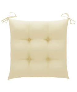 Cuscini per Sedie 4 pz Bianco Crema 50x50x7 cm in Tessuto