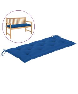 Cuscino per Panca da Giardino Blu 120x50x7 cm in Tessuto