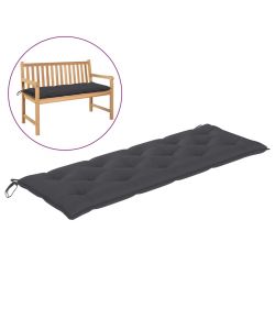 Cuscino per Panca da Giardino Antracite 150x50x7 cm in Tessuto