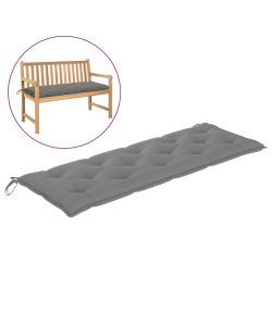 Cuscino per Panca da Giardino Grigio 150x50x7 cm in Tessuto