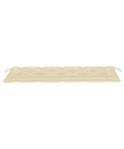 Cuscino per Panca da Giardino Bianco Crema 150x50x7 cm Tessuto