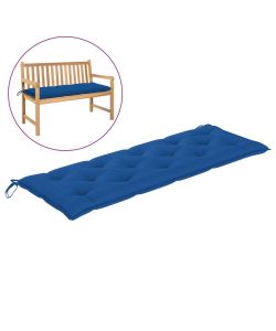Cuscino per Panca da Giardino Blu 150x50x7 cm in Tessuto