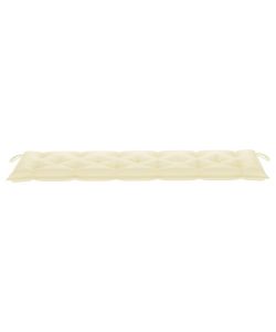 Cuscino per Panca da Giardino Bianco Crema 180x50x7 cm Tessuto