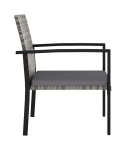 Sedie da Pranzo per Giardino 2 pz in Polyrattan Grigio