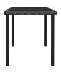 Tavolo da Pranzo da Giardino Nero 140x70x73 cm in Polyrattan