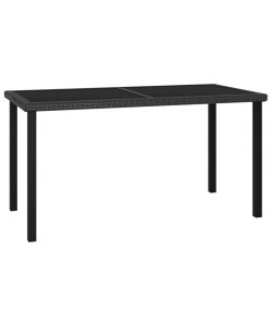 Tavolo da Pranzo da Giardino Nero 140x70x73 cm in Polyrattan