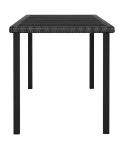 Tavolo da Pranzo da Giardino Nero 180x70x73 cm in Polyrattan