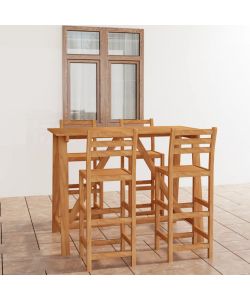 Set da Bar da Giardino 5 pz in Legno Massello di Acacia