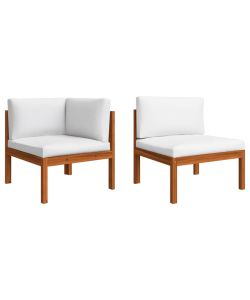 Set Divani da Giardino 2 pz con Cuscini Massello d'Acacia