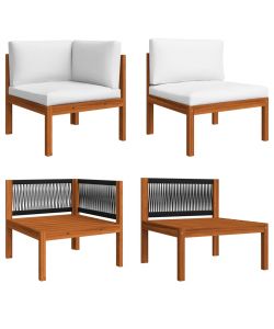 Set Divani da Giardino 2 pz con Cuscini Massello d'Acacia