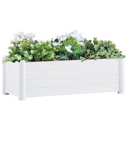 Letto Rialzato da Giardino in PP Bianco 100x43x35 cm