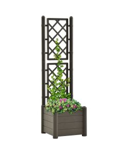 Fioriera da Giardino con Graticcio 43x43x142 cm PP Antracite