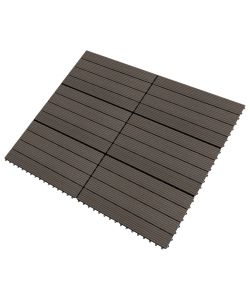 Piastrelle per Decking WPC 6 pz 60x30 cm 1,08 mq Marrone Scuro