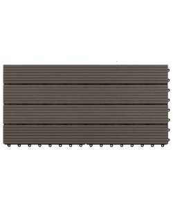 Piastrelle per Decking WPC 6 pz 60x30 cm 1,08 mq Marrone Scuro