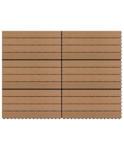 Piastrelle per Decking in WPC 6 pz 60x30 cm 1,08 mq Marrone
