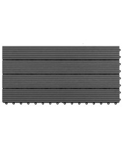 Piastrelle per Decking in WPC 6 pz 60x30 cm 1,08 mq Nere