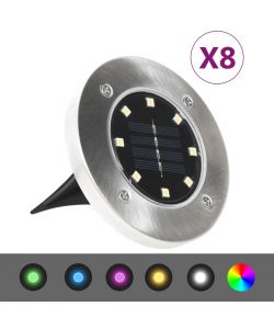 Lampade Solari da Terra 8 pz Luci a LED Colori RGB