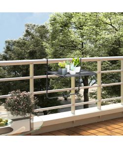 Tavolo da Balcone Nero 60x40 cm in Acciaio