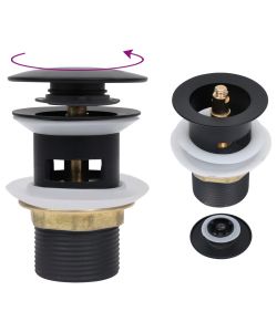 Scarico a Pressione con Funzione Troppopieno Nero 6,4x6,4x9,1cm