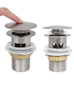 Scarico a Pressione Funzione Troppopieno Argento 6,4x6,4x9,1 cm