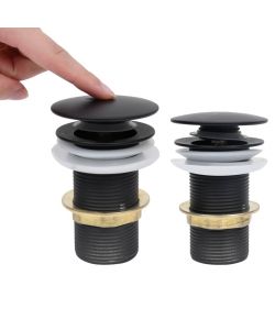 Scarico a Pressione senza Troppopieno Nero 6,4x6,4x9,1 cm