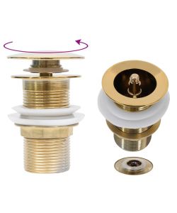 Scarico a Pressione senza Troppopieno Oro 6,4x6,4x9,1 cm