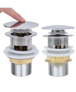 Scarico a Pressione Senza Troppopieno Argento 6,4x6,4x9,1 cm