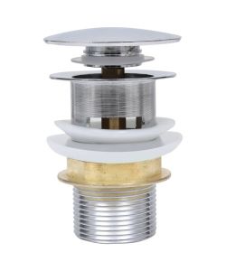Scarico a Pressione Senza Troppopieno Argento 6,4x6,4x9,1 cm