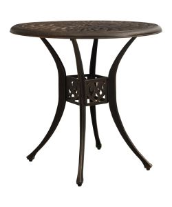 Tavolo da Giardino Bronzo 78x78x72 cm in Alluminio Pressofuso