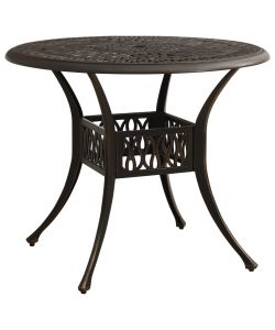 Tavolo da Giardino Bronzo 90x90x74 cm in Alluminio Pressofuso