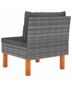 vidaXL Poltrone da Giardino in Polyrattan e Legno - Grigio
