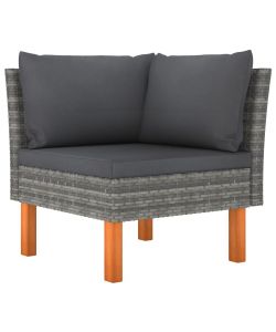 vidaXL Poltrone Angolari da Giardino - Polyrattan Grigio - 2 pz
