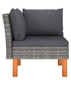 vidaXL Poltrone Angolari da Giardino - Polyrattan Grigio - 2 pz