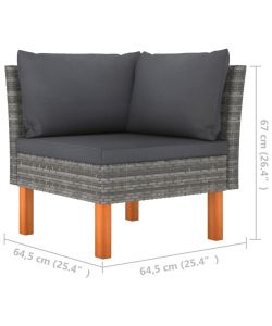 vidaXL Poltrone Angolari da Giardino - Polyrattan Grigio - 2 pz