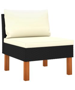 Divani Centrali 2 pz Polyrattan e Legno Massello di Eucalipto 315765