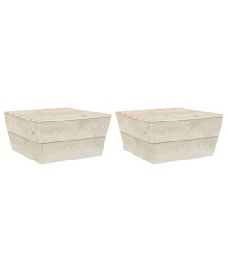 Tavoli da Giardino 2 pz 60x60x30cm in Legno di Abete Impregnato