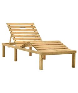 Lettino Prendisole da Giardino in Legno di Pino Impregnato