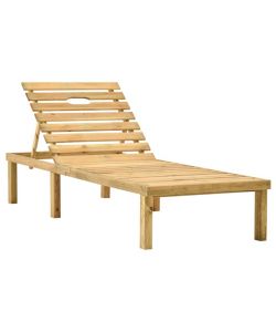 Lettino Prendisole da Giardino in Legno di Pino Impregnato