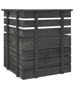 Divano Angolare da Giardino Pallet Legno di Pino Grigio Scuro