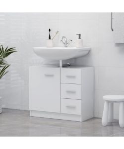 vidaXL Mobile Sottolavabo Bianco 63x30x54 cm in Multistrato - Design Elegante e Spazio di Stoccaggio