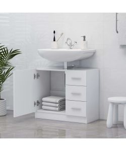 vidaXL Mobile Sottolavabo Bianco 63x30x54 cm in Multistrato - Design Elegante e Spazio di Stoccaggio