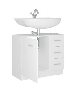 vidaXL Mobile Sottolavabo Bianco 63x30x54 cm in Multistrato - Design Elegante e Spazio di Stoccaggio