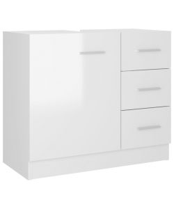 vidaXL Mobile Sottolavabo Bianco Lucido 63x30x54 cm - Mobili Bagno