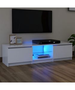 Mobile Porta TV con Luci LED Bianco 140x40x35,5 cm