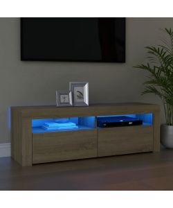 Mobile Porta TV con Luci LED Rovere Sonoma 120x35x40 cm