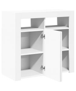 Credenza con Luci a LED Bianca 80x35x75 cm