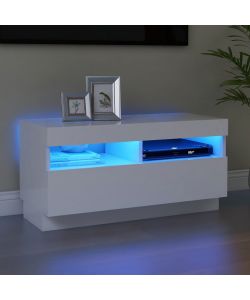 Mobile Porta TV con Luci LED Bianco 80x35x40 cm